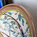 Стул из массива бука бежевый с изображением птиц и цветов Beige Green Chinoiserie Birds Garden Chair варинант исполнения - 3 | Loft Concept в Омске