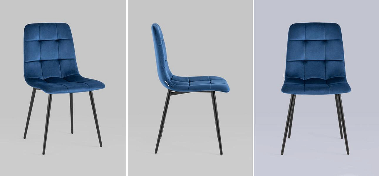 Стул NANCY Chair Синий Велюр Стул NANCY Chair Синий Велюр - Loft-Concept в Омске