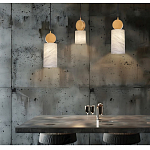 Подвесной светильник светодиодный с цилиндрическим плафоном Stone Helios варинант исполнения - 2 | Loft Concept в Омске