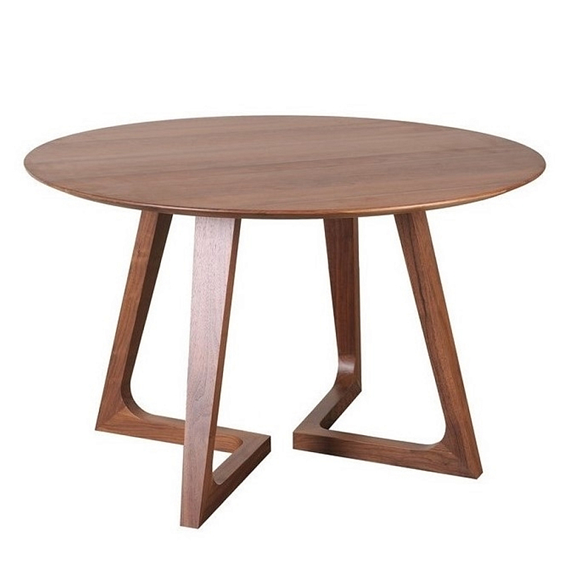 Обеденный стол круглый с изогнутыми ножками Godenza Round V Table Ясень в Омске | Loft Concept 