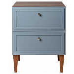 Тумба прикроватная серая из массива бука с 2-мя ящиками Wenge Light варинант исполнения - 2 | Loft Concept в Омске