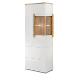 Шкаф-витрина с ящиками и 2-мя дверками с белым глянцевым фасадом Grace of Furniture варинант исполнения - 2 | Loft Concept в Омске