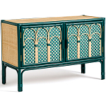 Комод для посуды из ротанга Felice Rattan Green варинант исполнения - 2 | Loft Concept в Омске