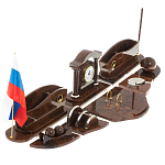 Настольный письменный набор с часами из природного камня обсидиана Competent Leader варинант исполнения - 2 | Loft Concept в Омске