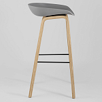 Барный стул на ножках из натурального дерева Boras Grey варинант исполнения - 2 | Loft Concept в Омске