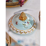 Шкатулка с крышкой из голубого фарфора с риунком птиц и цветов Blue Garden варинант исполнения - 5 | Loft Concept в Омске