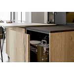 Черный матовый кухонный гарнитур с фасадом под дерево Axelle Kitchen Set варинант исполнения - 4 | Loft Concept в Омске