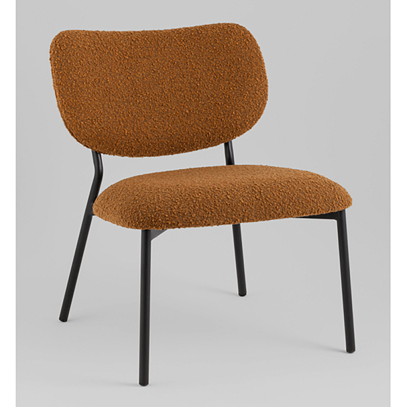 Кресло лаунж Jamie букле горчичный Охра Черный в Омске | Loft Concept 