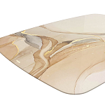 Обеденный стол с прямоугольной бежевой столешницей из стекла на 4-х деревянных ножках Beige Marble варинант исполнения - 4 | Loft Concept в Омске