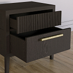 Прикроватная Тумбочка Primo с двумя ящиками Темный орех варинант исполнения - 4 | Loft Concept в Омске