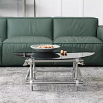 Дизайнерский журнальный стол с круглой столешницей на стальном основании Rivetyk варинант исполнения - 1 | Loft Concept в Омске