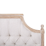 Кровать двуспальная светло-бежевая с основанием из массива дуба с мягким изголовьем Flax Beds варинант исполнения - 3 | Loft Concept в Омске