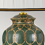 Настольная лампа с керамическим основанием с золотистым решетчатым узором и белым плиссированным абажуром Elstead Lighting варинант исполнения - 3 | Loft Concept в Омске