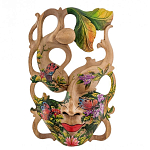 Маска деревянная резная расписная Tropical Paradise варинант исполнения - 2 | Loft Concept в Омске