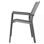 Стул темно-серый с высокой плетеной спинкой и сиденьем Braided Strength варинант исполнения - 5 | Loft Concept в Омске