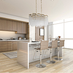 Люстра прямоугольная на цепях с прозрачными трубками и волнистым краем Nembus варинант исполнения - 13 | Loft Concept в Омске