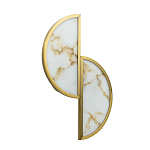 Бра с двумя полукруглыми плафонами из искусственного алебастра в бронзовой оправе Marbella варинант исполнения - 1 | Loft Concept в Омске