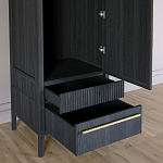 Узкий Шкаф Primo с 2 выдвижными ящиками Черный дуб варинант исполнения - 5 | Loft Concept в Омске