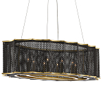 Люстра овальная в сочетании черного и золотого цвета Mesh Lighting варинант исполнения - 2 | Loft Concept в Омске