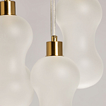 Люстра с 5-ю матовыми белыми стеклянными плафонами волнообразной формы Lucid Rain  варинант исполнения - 6 | Loft Concept в Омске