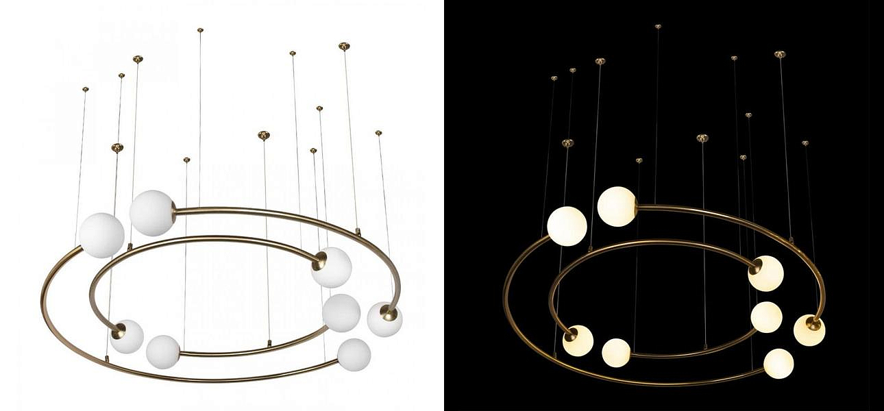 Дизайнерская Модульная Люстра PLANETARY two rings Gold 100 см Дизайнерская Модульная Люстра PLANETARY two rings Gold 100 см - Loft-Concept в Омске