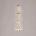 Подвесной светильник с 3-мя округлыми матовыми плафонами из белого стекла Golden Swirl варинант исполнения - 4 | Loft Concept в Омске