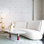 Дизайнерский журнальный стол на 2-х фигурных ножках с подстольем Lycad варинант исполнения - 3 | Loft Concept в Омске