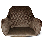 Барный стул со спинкой и подлокотниками на 4-х деревянных ножках Douglas Rhombus Коричневый Велюр варинант исполнения - 3 | Loft Concept в Омске