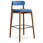 Барный стул из массива ясеня с обивкой из рогожки Elegant Ash варинант исполнения - 1 | Loft Concept в Омске