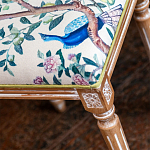Банкетка одноместная из массива бука с цветочным принтом Beige Chinoiserie Garden Banquette варинант исполнения - 2 | Loft Concept в Омске