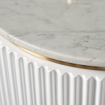 Тумбочка белая круглая с мраморной столешницей Thoroughbass варинант исполнения - 1 | Loft Concept в Омске