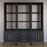 Модульный стеллаж Primo из трех составных элементов Черный дуб варинант исполнения - 2 | Loft Concept в Омске