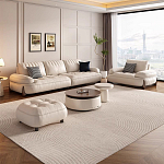 Пуф кожаный с каркасом из массива дерева Furniture Medieval варинант исполнения - 1 | Loft Concept в Омске