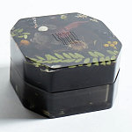 Шкатулка из эпоксидной смолы с цветами черная Epoxy Resin Square Box Black варинант исполнения - 5 | Loft Concept в Омске