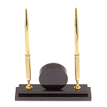 Часы настольные с двумя ручками из натурального камня Stone Clock варинант исполнения - 3 | Loft Concept в Омске