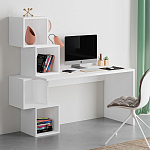 Стол письменный белый с 4-мя открытыми полками BALANCE WHITE варинант исполнения - 2 | Loft Concept в Омске