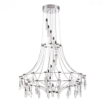 Люстра подвесная из металла с хрустальными прозрачными подвесками Quasar 81 варинант исполнения - 8 | Loft Concept в Омске