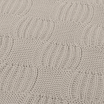 Плед из хлопка рельефной вязки бежево-серого цвета Waffle Comfort варинант исполнения - 3 | Loft Concept в Омске