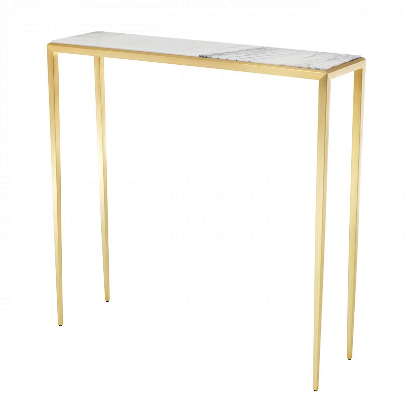 Консоль Eichholtz Console Table Henley S Золотой Белый Мрамор Bianco Консоль Eichholtz Console Table Henley S Золотой Белый Мрамор Bianco в Омске | Loft Concept