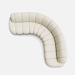 Диван Limoges полукруглой формы с обивкой букле молочного цвета варинант исполнения - 2 | Loft Concept в Омске