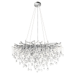 Люстра подвесная с прозрачными стеклянными подвесками в форме капель Диаметр 80 см Droplet Chandelier варинант исполнения - 2 | Loft Concept в Омске