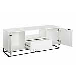 ТВ-тумба белая с  2-мя дверцами и ящиком Strict Lines варинант исполнения - 3 | Loft Concept в Омске