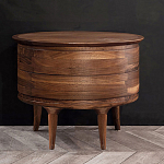 Прикроватный столик из дерева с 2-мя ящиками Moon Walnut Furniture варинант исполнения - 8 | Loft Concept в Омске