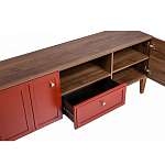 ТВ-тумба красная из массива бука с 2-мя дверками и ящиком Wenge Light варинант исполнения - 5 | Loft Concept в Омске