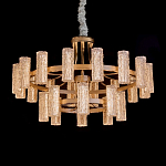 Люстра двухъярусная круглая с текстурными цилиндрическими плафонами Glimpse варинант исполнения - 6 | Loft Concept в Омске