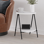 Стол приставной с 2-мя круглыми белыми столешницами ESSEL SIDE TABLE WHITE варинант исполнения - 5 | Loft Concept в Омске
