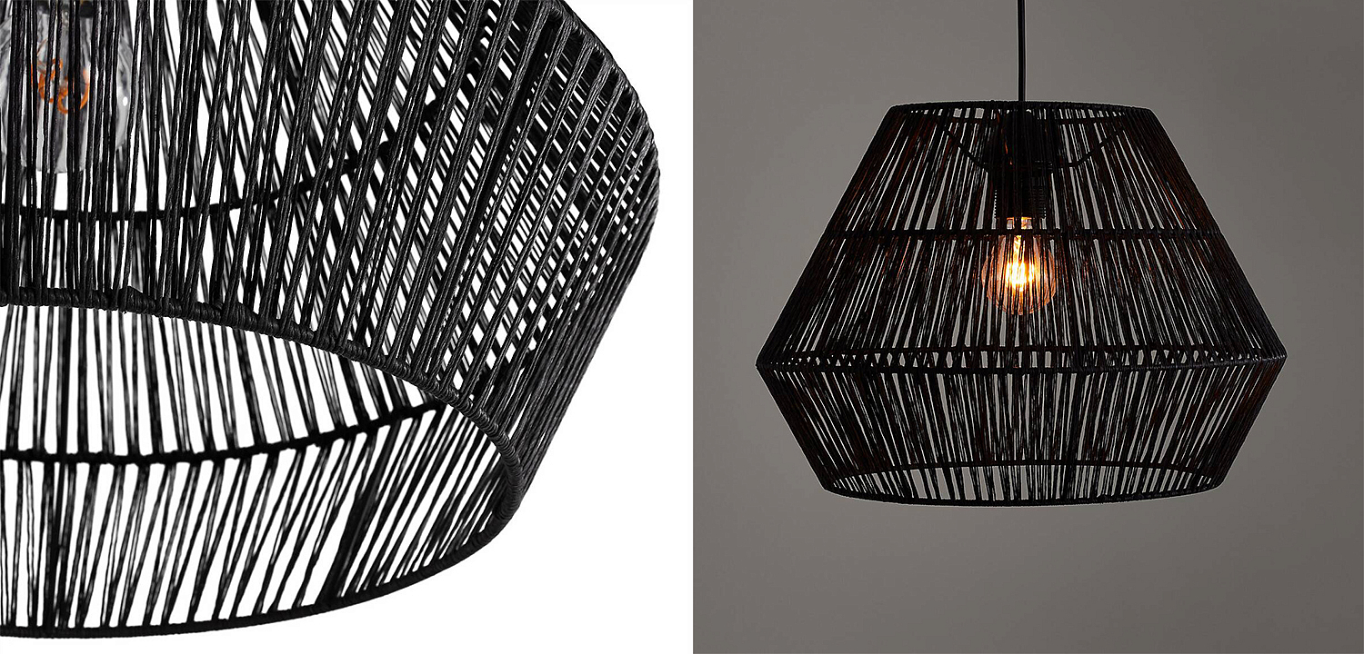 Подвесной светильник Signe Wicker Hemp Black Подвесной светильник Signe Wicker Hemp Black - Loft-Concept в Омске