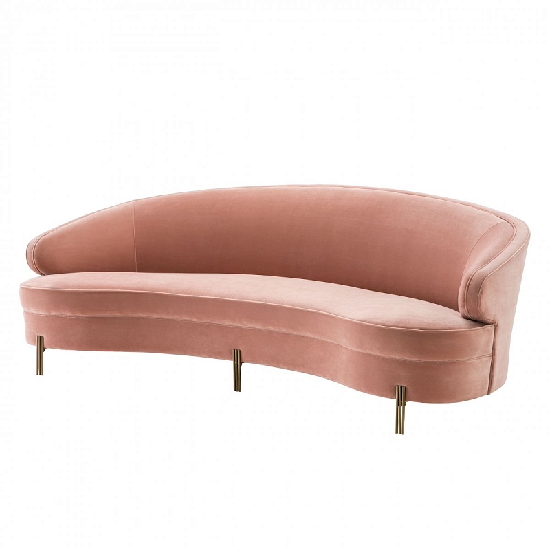 Диван Eichholtz Sofa Pierson nude Бежевый Латунь в Омске | Loft Concept 