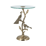 Столик с круглой стеклянной столешницей и корпусом в виде двух павлинов на ветке Table Two Peacocks варинант исполнения - 2 | Loft Concept в Омске