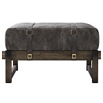 Пуф Duncan винтажная черная кожа  варинант исполнения - 1 | Loft Concept в Омске